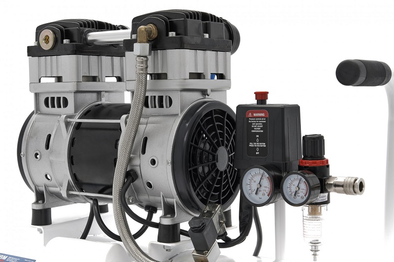Tichý bezolejový kompresor "SILENT" 50 l, 2-válcový, 10 bar, 1500 W, 53-60 dB(A)