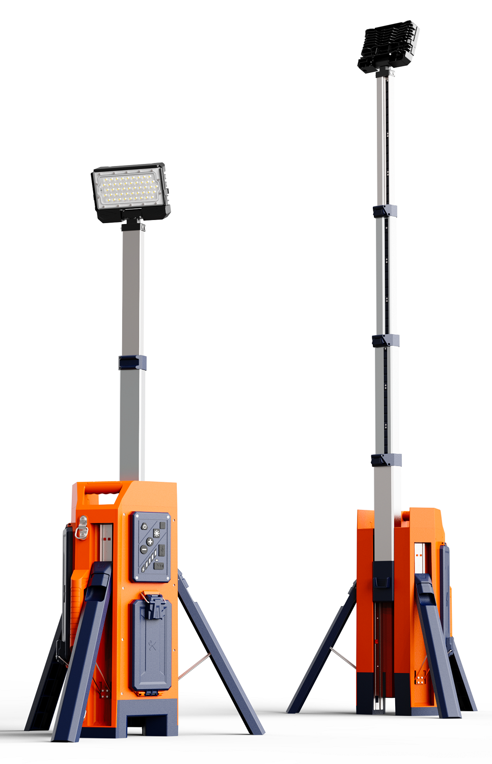 Světelná věž, mobilní osvětlení, 2,2 m, 15.000 lm, 1.100 m2, 10,5 kg, bateriové nebo síťové napájení, bez příslušenství. LTM-400
