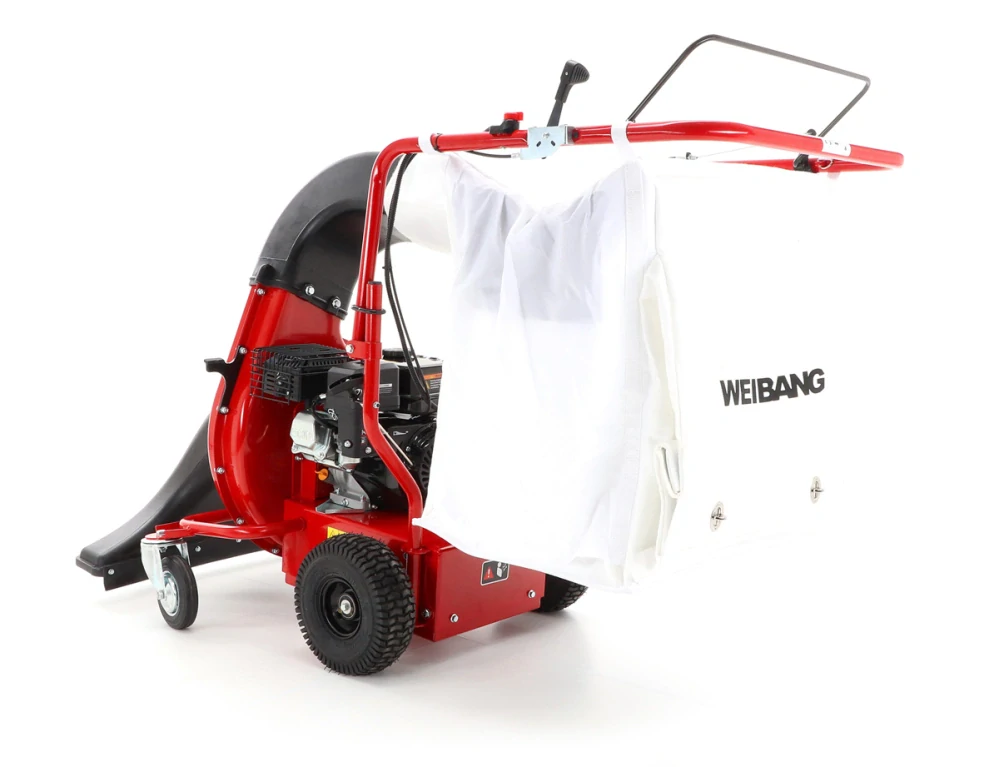 Vysavač listí, benzínový vysavač listí, vysavač na odpad, s pojezdem, záběr 80 cm, 240 l sběrný vak, benzínový motor 6 HP, WB LV506C Weibang