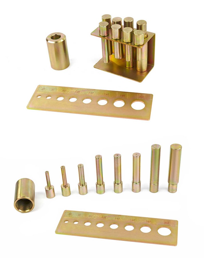 20t rámový dílenský hydraulicko-pneumatický lis, lisovací piny, 90 kg