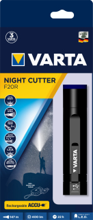 Svítilna Night Cutter F20R, prémiová LED svítilna, dobíjecí, 400 lumenů, VARTA