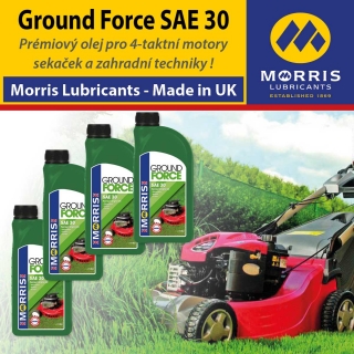 Morris Ground Force SAE 30, prémiový motorový olej pro 4T zahradní techniku, 4 x 1 l