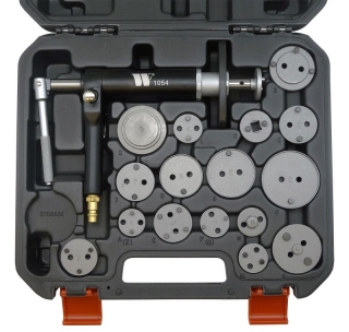 Pneumatická / vzduchová sada s adaptéry na uvolnění brzdových pístků včetně nových modelů, univerzální použití, Welzh