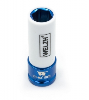 Hlavice nástrčná ochranná na šrouby kol automobilů 1/2", 17 mm, CrMo, Welzh