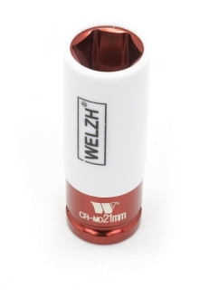 Hlavice nástrčná ochranná na šrouby kol automobilů 1/2", 21 mm, CrMo, Welzh