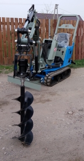 Hydraulická vrtací souprava se dvěma vrtáky pro čelní nakladače a minibagry MiniSM EU