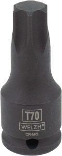 Hlavice zástrčná 3/8", Torx T70, pro rázové utahováky, CrMo, Welzh