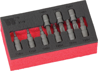 Hlavice zástrčné, Torx T10-T55, S2, sada 9 dílů, Welzh