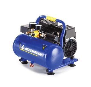 Velmi tichý - SILENT, bezolejový, přenosný, vzduchový kompresor, 8 barů, 6 l, 59 dB, 0,7 kW, 106 l./min., 230 V, MICHELIN MX 6-1
