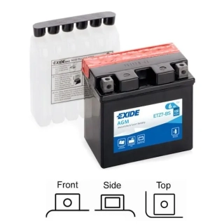 Motobaterie EXIDE AGM, 6 Ah, 12 V, ETZ7-BS